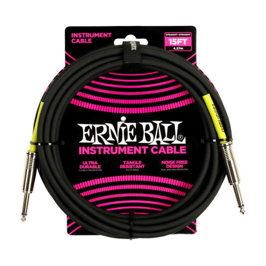 Classic Instrument Cable - Standard Black Straight/Straight 15 Feet