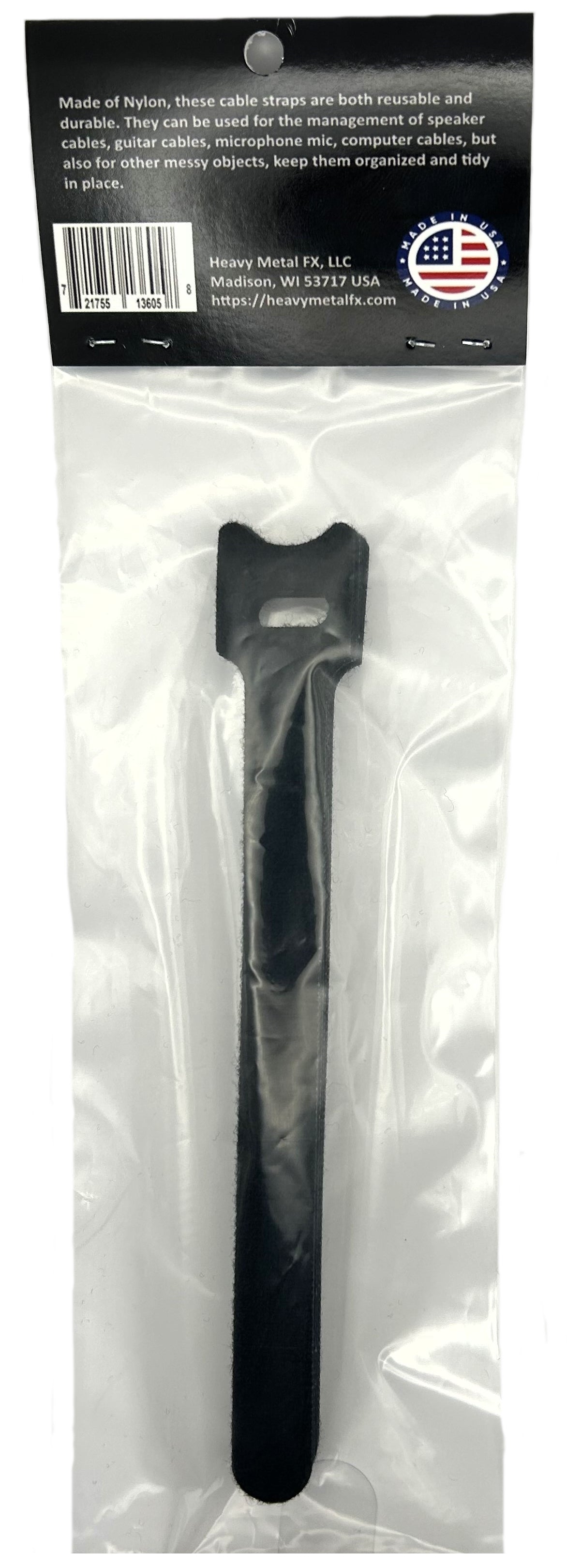 Heavy Metal FX Hook and Loop Fastening Cable Strap 6" 10 Pack - Heavy Metal FX