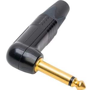 NEUTRIK NP2RX-B Mono Right Angle 1/4 Inch Plug with Gold Contacts & Black Shell - Heavy Metal FX