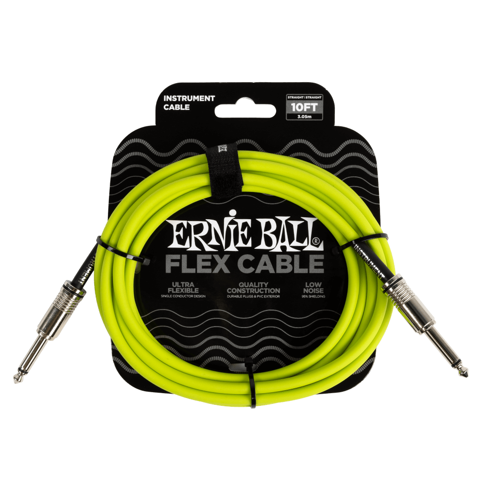 Flex Instrument Cable Straight/Straight 10 Feet - Green