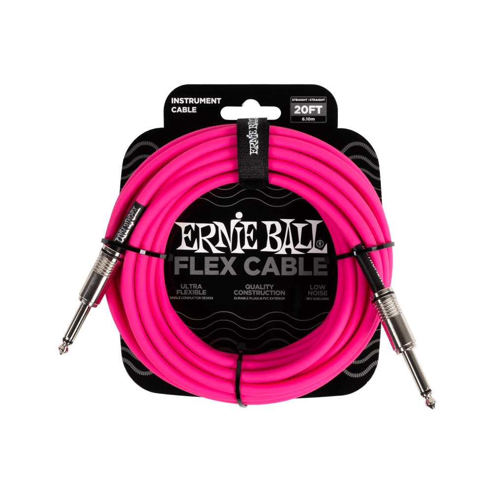 Flex Instrument Cable Straight/Straight 20 Feet - Pink
