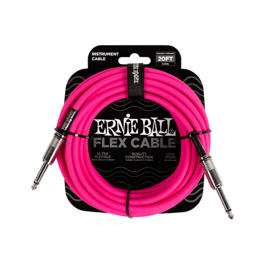 Flex Instrument Cable Straight/Straight 20 Feet - Pink