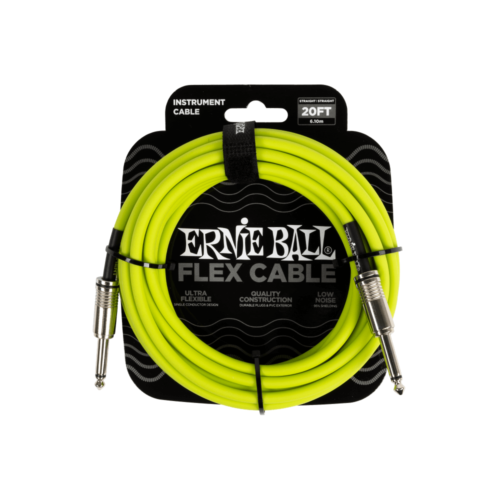 Flex Instrument Cable Straight/Straight 20 Feet - Green