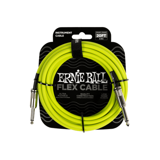 Flex Instrument Cable Straight/Straight 20 Feet - Green