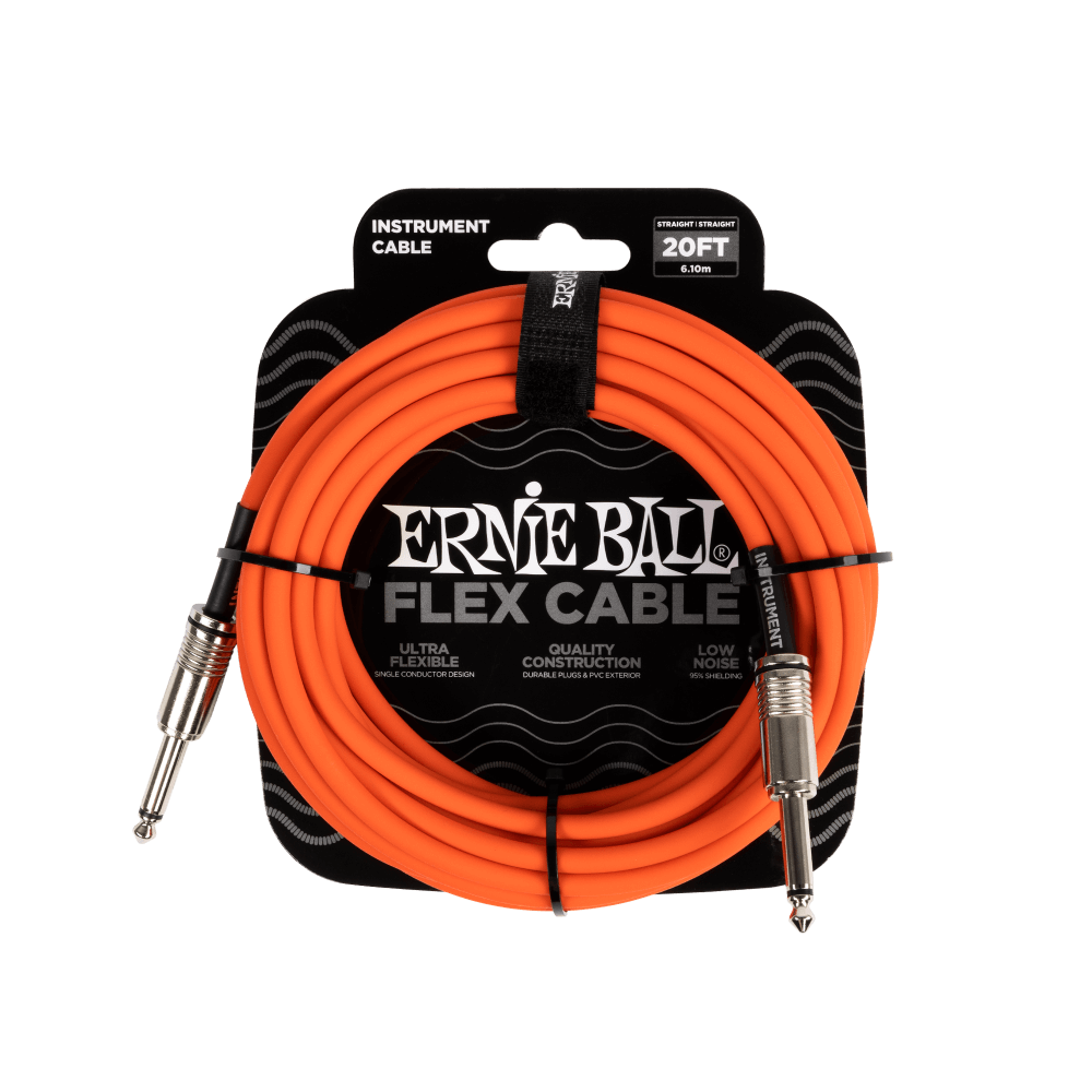 Flex Instrument Cable Straight/Straight 20 Feet - Orange