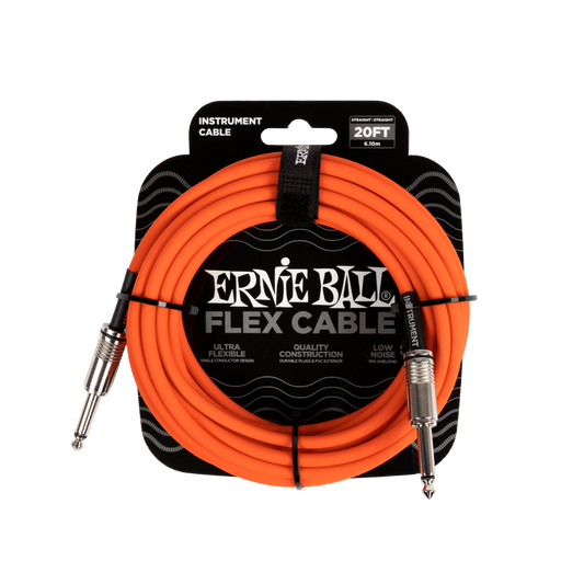 Flex Instrument Cable Straight/Straight 20 Feet - Orange