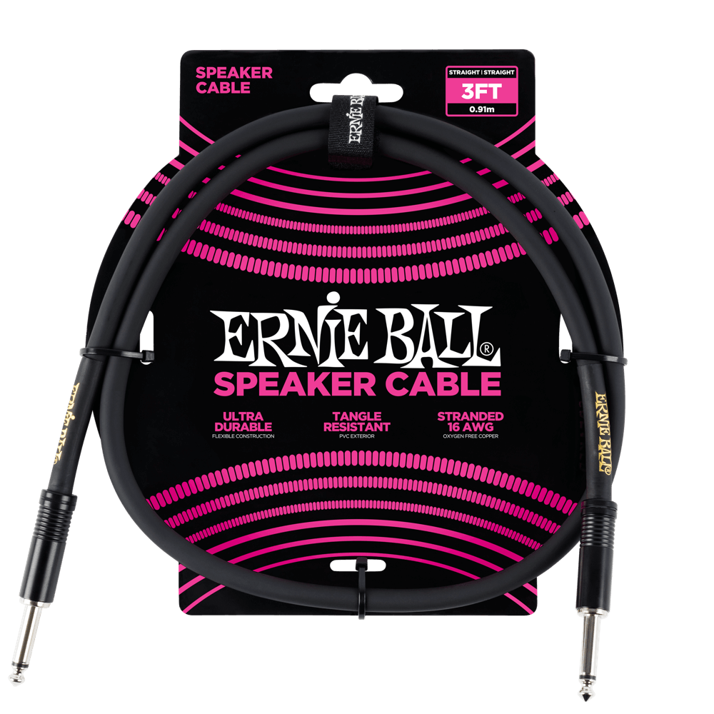 Ernie Ball Classic Cable De Altavoz Recto/Recto - Negro