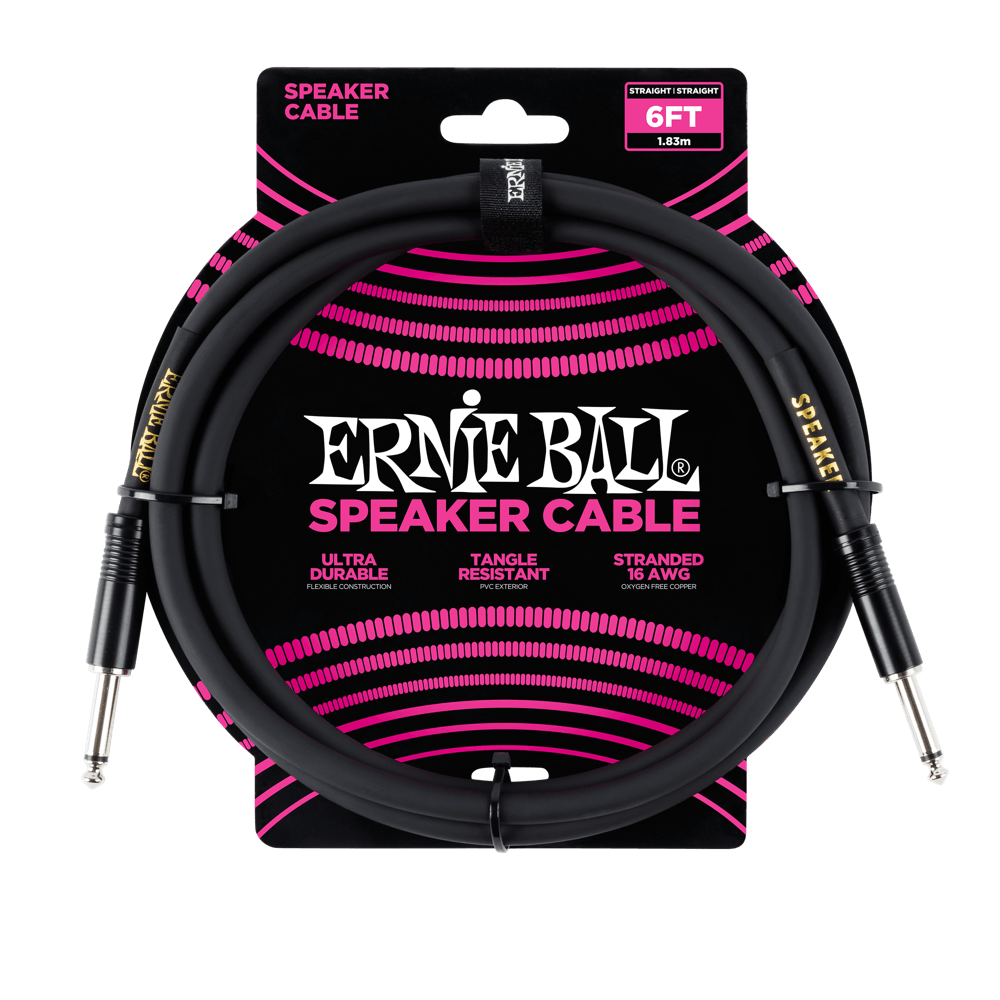 Ernie Ball Classic Cable De Altavoz Recto/Recto - Negro