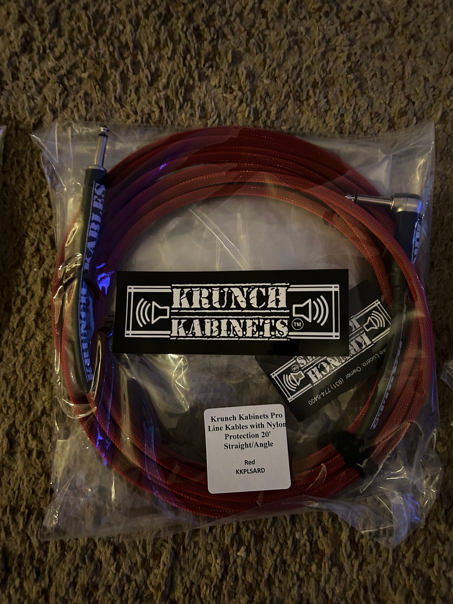Krunch Kabinets Pro Line Kables with Nylon Protection 20' Straight/Angle