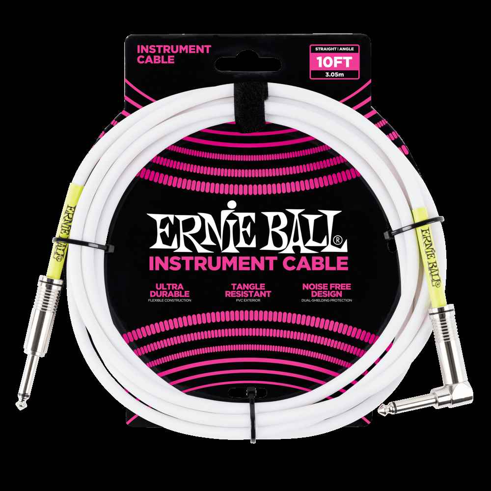 Classic Instrument Cable - Standard White Straight/Angle